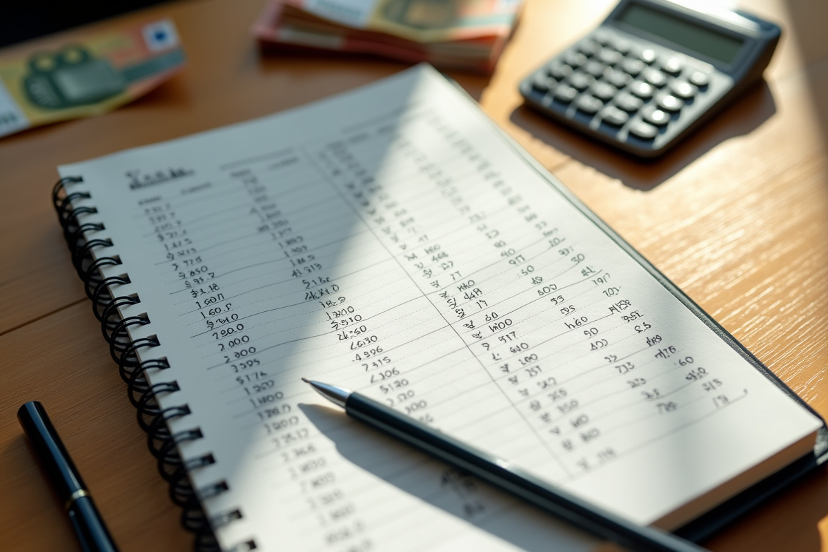 Calculs financiers avec carnet et billets d