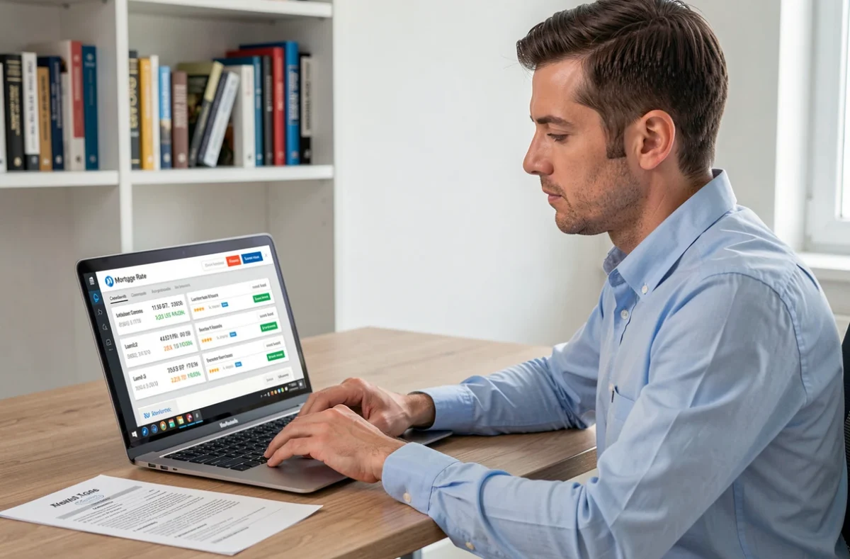 Utilisateur comparant les offres de prêt immobilier sur la plateforme Empruntis en Mayenne