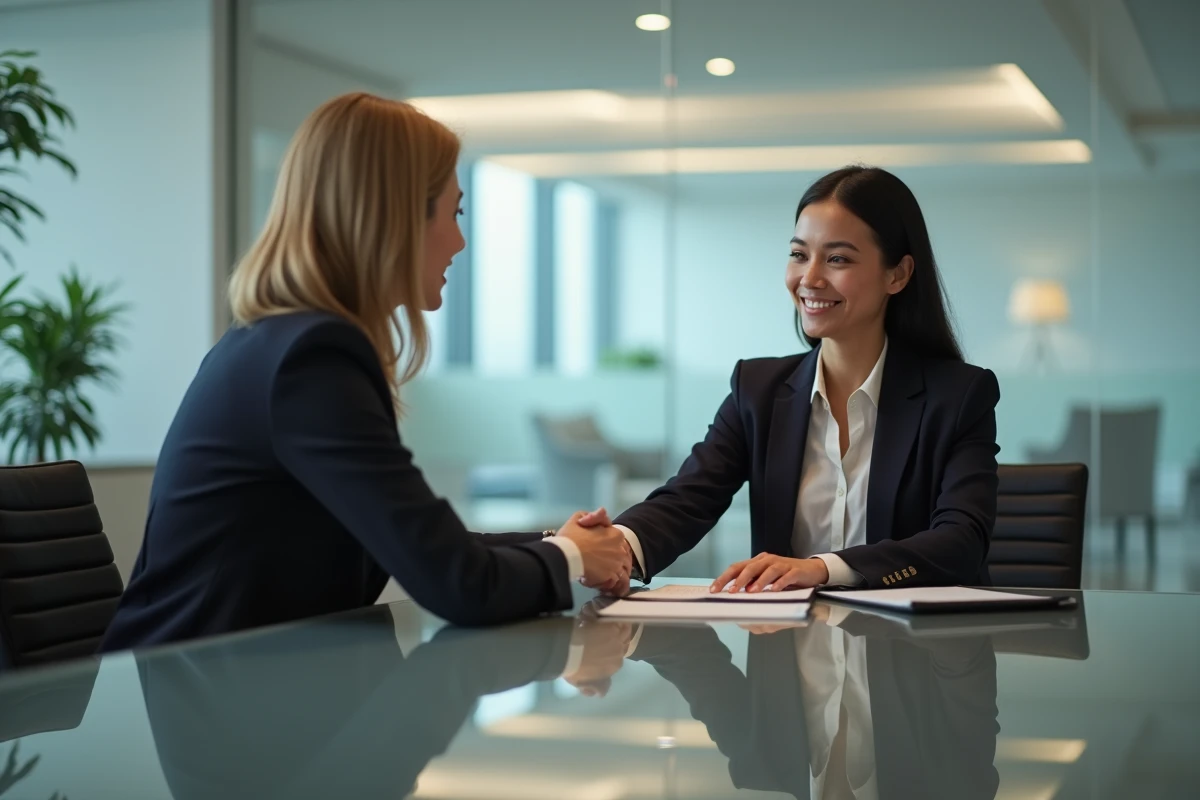 Jeune femme signant un contrat de prêt immobilier lors d