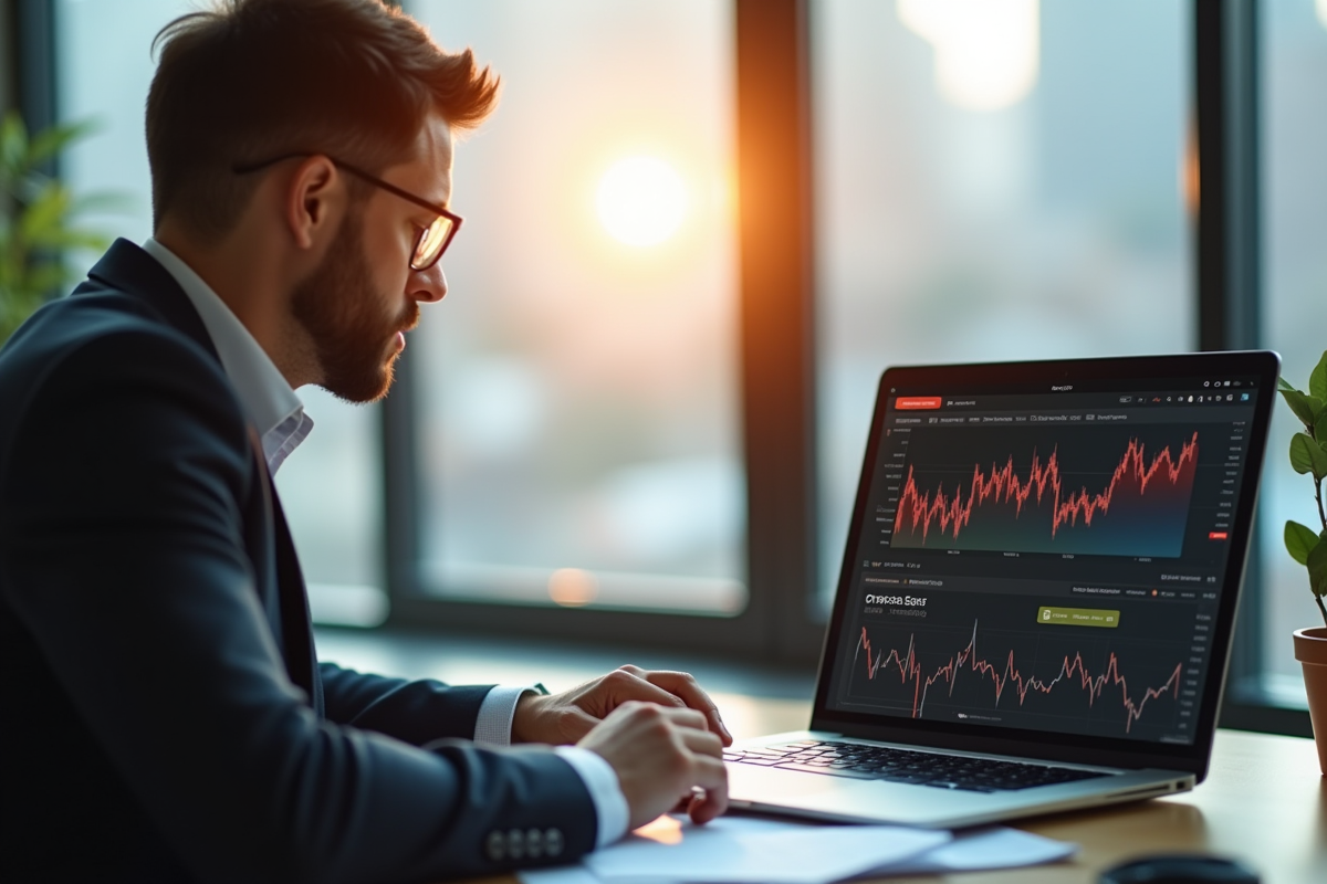 Professionnel d affaires analysant des documents crypto
