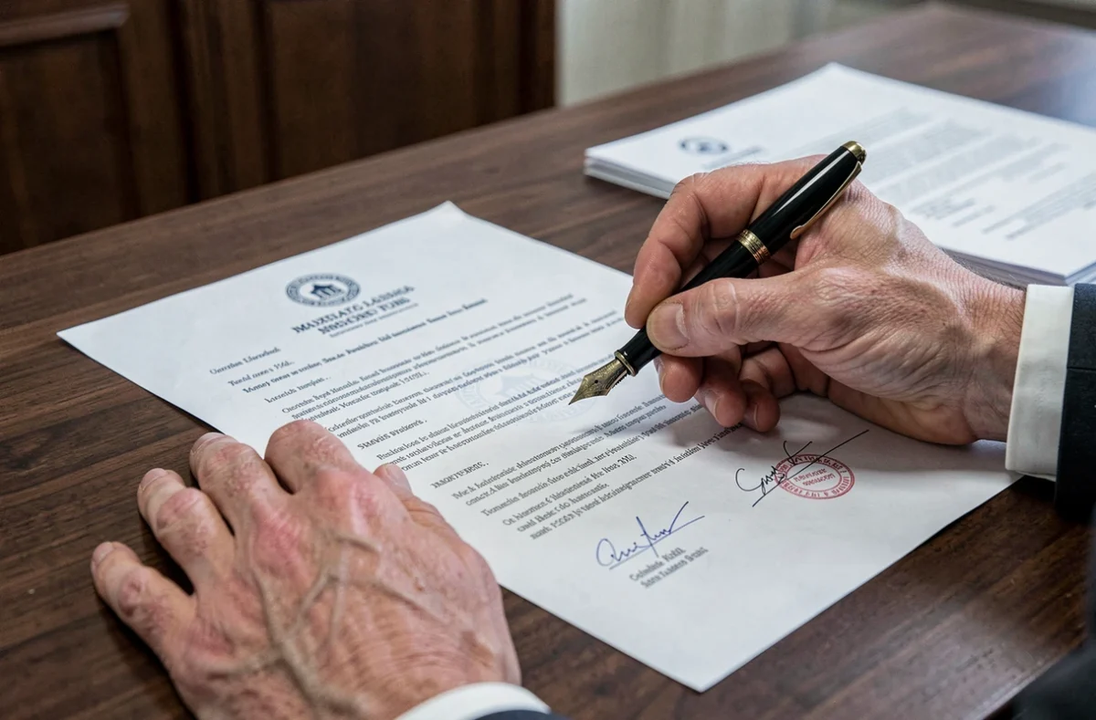 Signature d'un document officiel de cession de parts de SCPI lors d'une transaction sur le marché secondaire